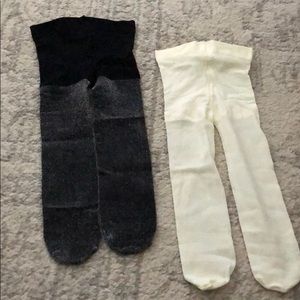 6-12M cream and black Tights